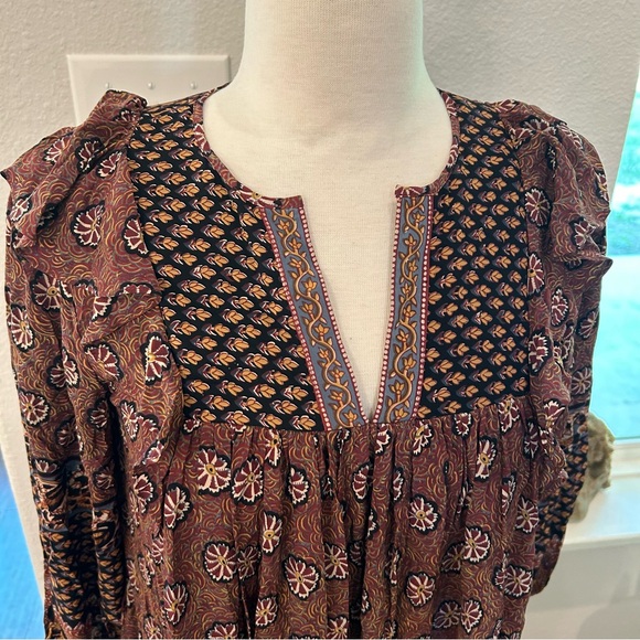 FRYE Jenna Bohemian Aniversary Collection ruffle midi dress Size XS - Picture 3 of 10